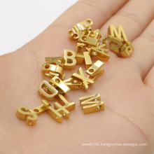 Fine Polishing Gold StainlessSteel Letter Alphabet A-Z Charms necklace metal pendant beads